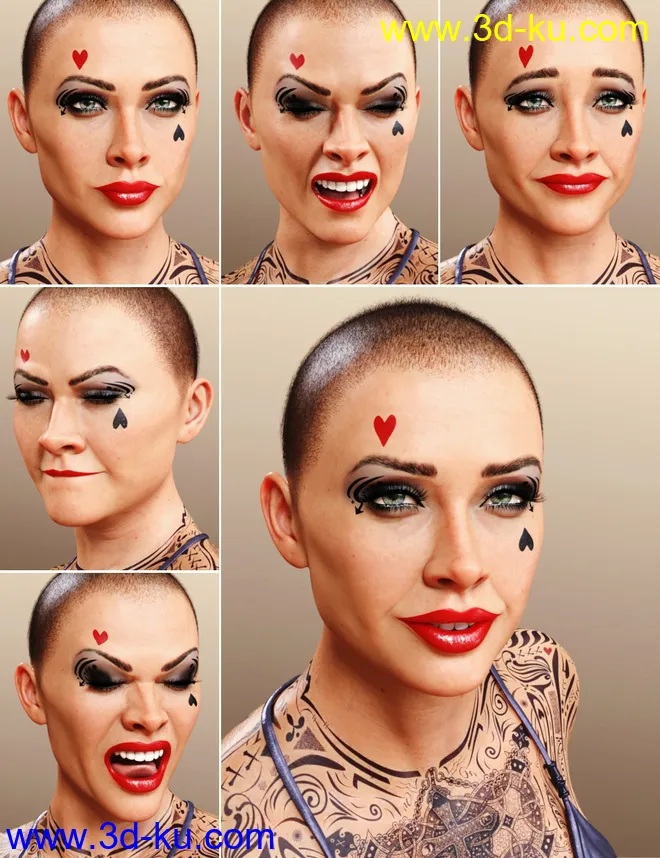 Alfina Expressions for Genesis 8 and 8.1 Female模型的图片5