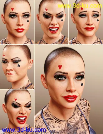 3D打印模型Alfina Expressions for Genesis 8 and 8.1 Female的图片