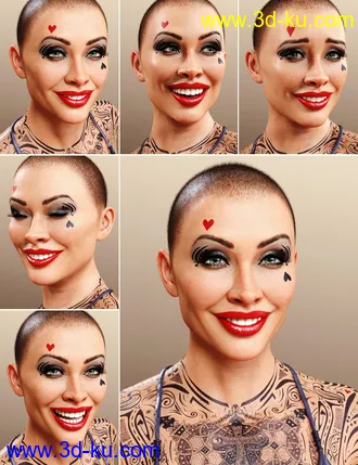 3D打印模型Alfina Expressions for Genesis 8 and 8.1 Female的图片