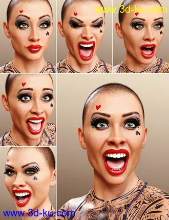 3D打印模型Alfina Expressions for Genesis 8 and 8.1 Female的图片