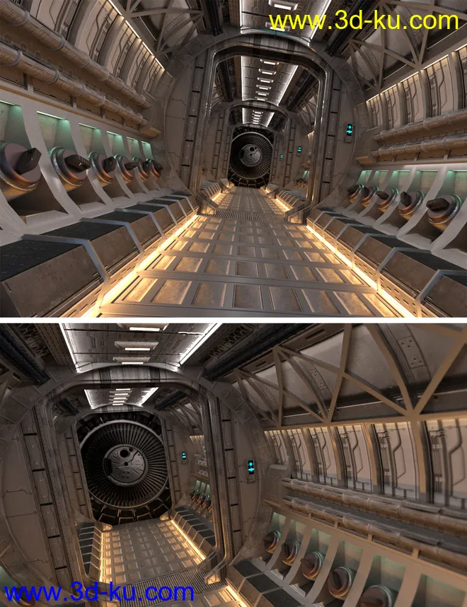 Alien Ship Hallway模型的图片1