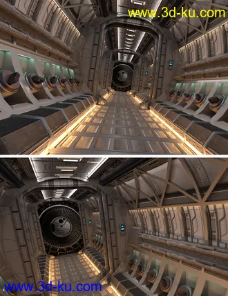 3D打印模型Alien Ship Hallway的图片
