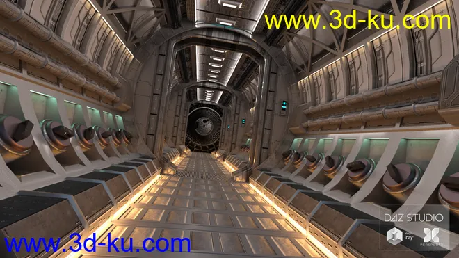 Alien Ship Hallway模型的图片2