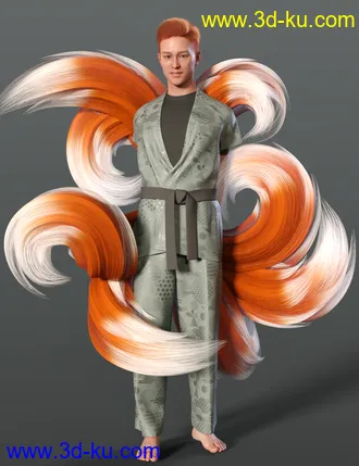 3D打印模型All the Tails Poses for Kota 8.1 and Kiko 8.1 Tails的图片