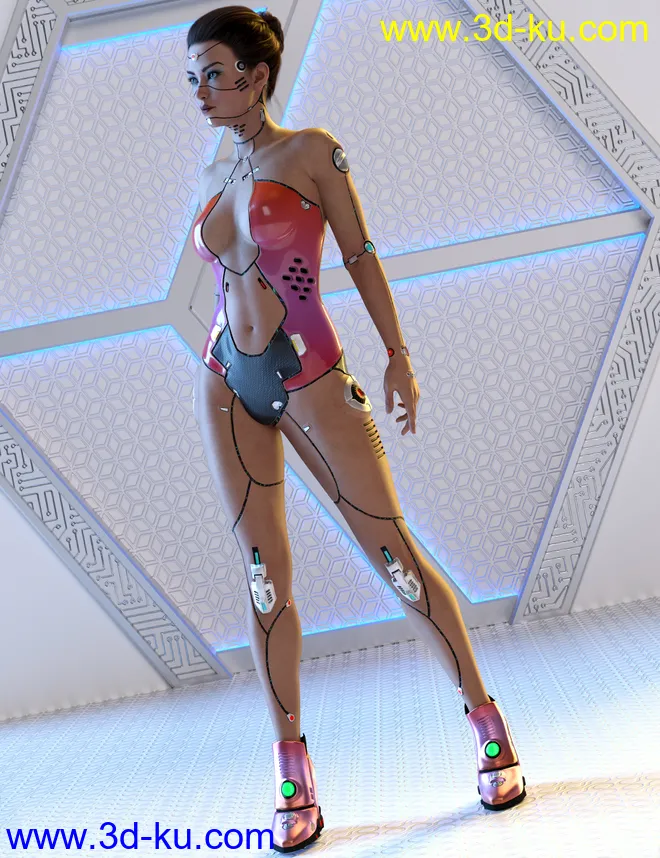 Amatera Cyborg HD for Genesis 8.1 Female模型的图片2