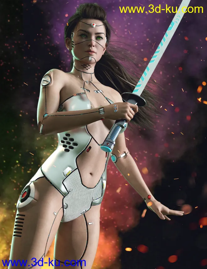 Amatera Cyborg HD for Genesis 8.1 Female模型的图片3