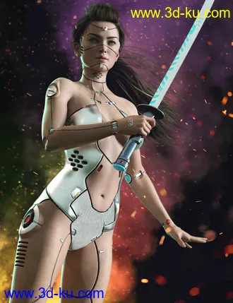 3D打印模型Amatera Cyborg HD for Genesis 8.1 Female的图片