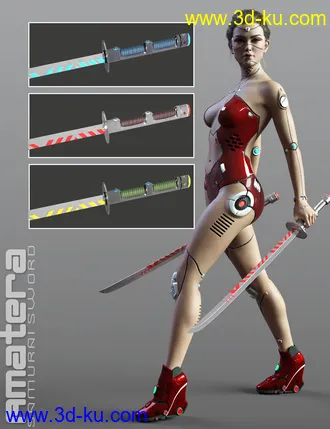 3D打印模型Amatera Cyborg HD for Genesis 8.1 Female的图片