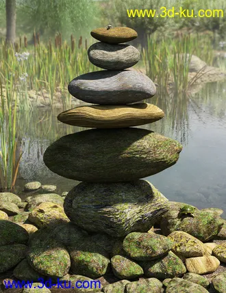3D打印模型Ancient Stones - Rock'n'Roll and Moss Shaders的图片
