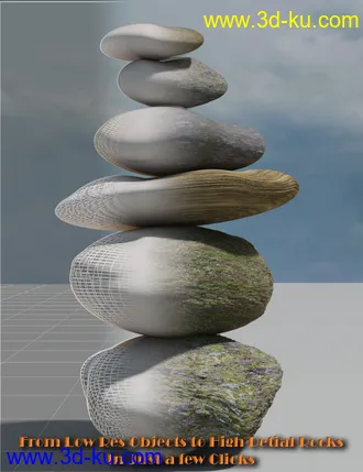 3D打印模型Ancient Stones - Rock'n'Roll and Moss Shaders的图片