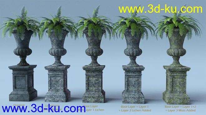 Ancient Stones - Rock'n'Roll and Moss Shaders模型的图片5