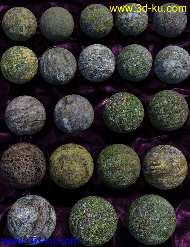 Ancient Stones - Rock'n'Roll and Moss Shaders模型的图片8