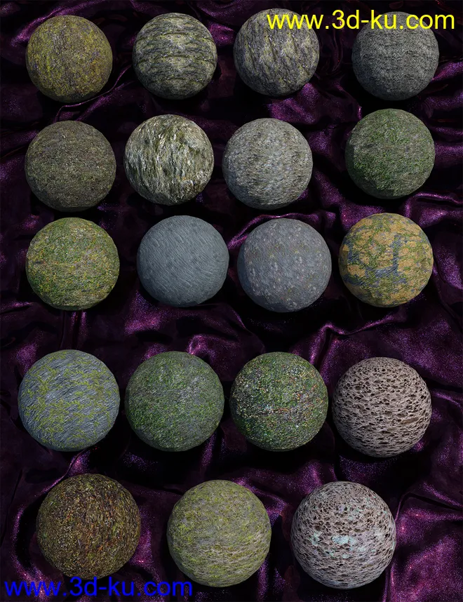Ancient Stones - Rock'n'Roll and Moss Shaders模型的图片9