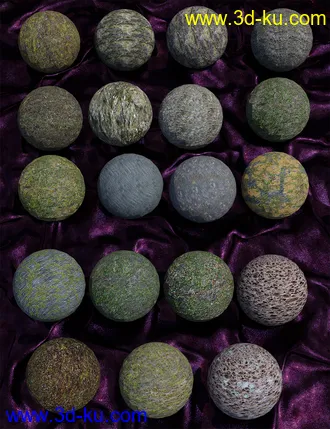 3D打印模型Ancient Stones - Rock'n'Roll and Moss Shaders的图片