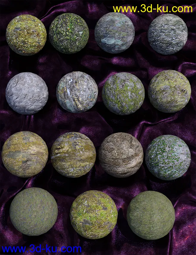 Ancient Stones - Rock'n'Roll and Moss Shaders模型的图片10
