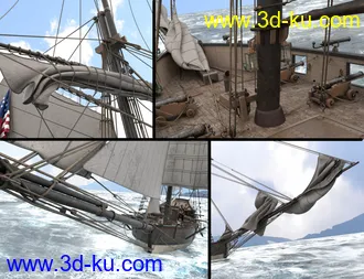 3D打印模型Armed Virginia Sloop的图片