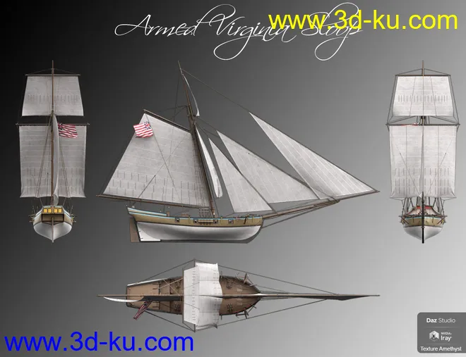 Armed Virginia Sloop模型的图片19