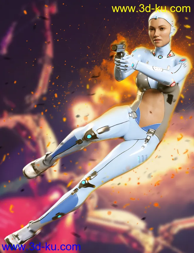 Athena HD Cyborg for Genesis 8.1 Female模型的图片3
