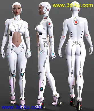 3D打印模型Athena HD Cyborg for Genesis 8.1 Female的图片
