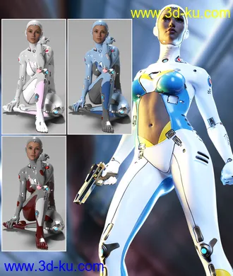 3D打印模型Athena HD Cyborg for Genesis 8.1 Female的图片