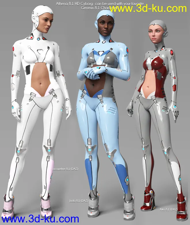 Athena HD Cyborg for Genesis 8.1 Female模型的图片10
