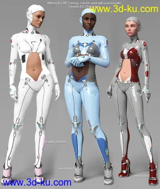 3D打印模型Athena HD Cyborg for Genesis 8.1 Female的图片