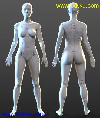 3D打印模型Athena HD Cyborg for Genesis 8.1 Female的图片