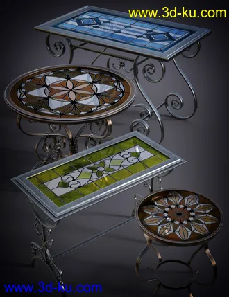 3D打印模型B.E.T.T.Y. Stained Glass Tables的图片