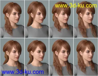Back Updo Hair for Genesis 3 and 8 Female(s)模型的图片21