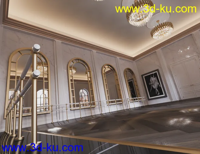 Ballet Dance Room模型的图片6