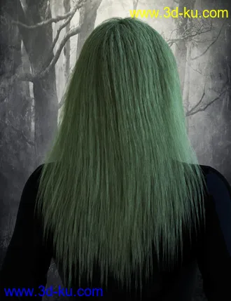 3D打印模型Banshee Hair with dForce for Genesis 8 and 8.1 Females的图片