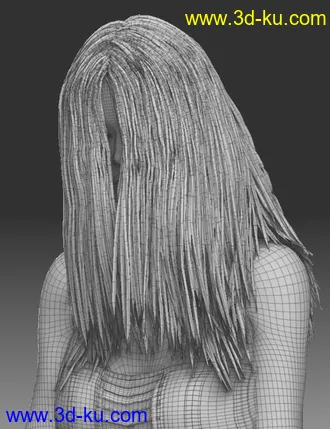 3D打印模型Banshee Hair with dForce for Genesis 8 and 8.1 Females的图片