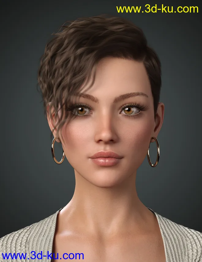 Beatris Hair For Genesis 8 and 8.1 Female模型的图片1