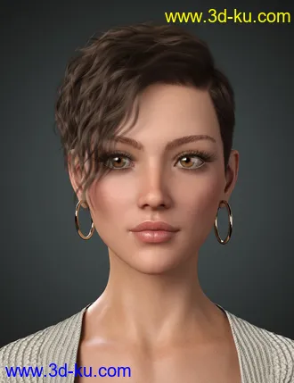 3D打印模型Beatris Hair For Genesis 8 and 8.1 Female的图片
