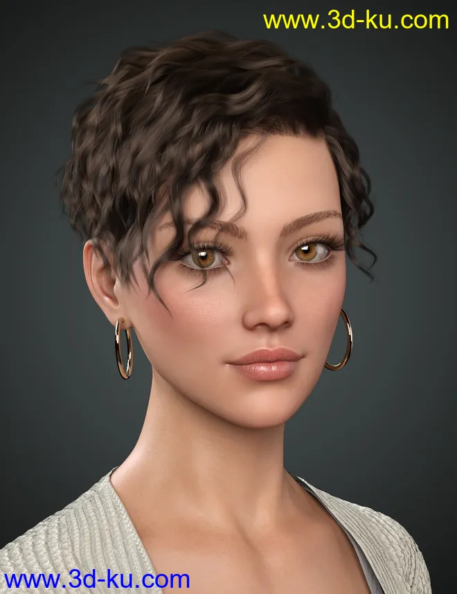 Beatris Hair For Genesis 8 and 8.1 Female模型的图片2