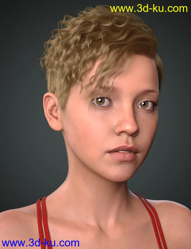 Beatris Hair For Genesis 8 and 8.1 Female模型的图片3
