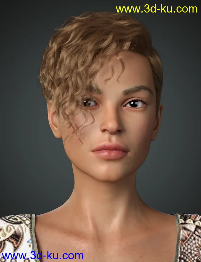 Beatris Hair For Genesis 8 and 8.1 Female模型的图片4