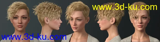 Beatris Hair For Genesis 8 and 8.1 Female模型的图片9