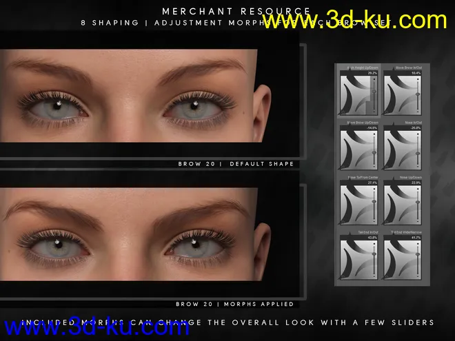 Beautiful Brows II Merchant Resource for Genesis 8 and Genesis 8.1 Females模型的图片8