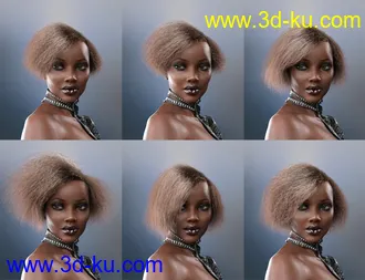 3D打印模型Bobbi Hair for Genesis 8 and 8.1 Female的图片