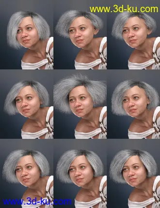 3D打印模型Bobbi Hair for Genesis 8 and 8.1 Female的图片