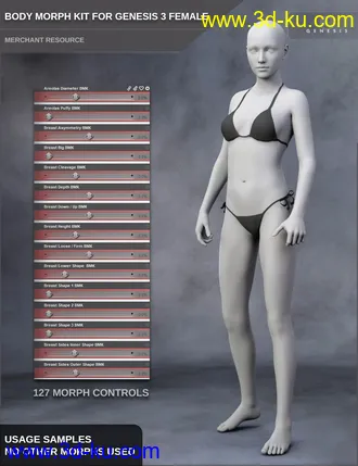 3D打印模型Body Morph Kit for Genesis 3 Female and Merchant Resource的图片