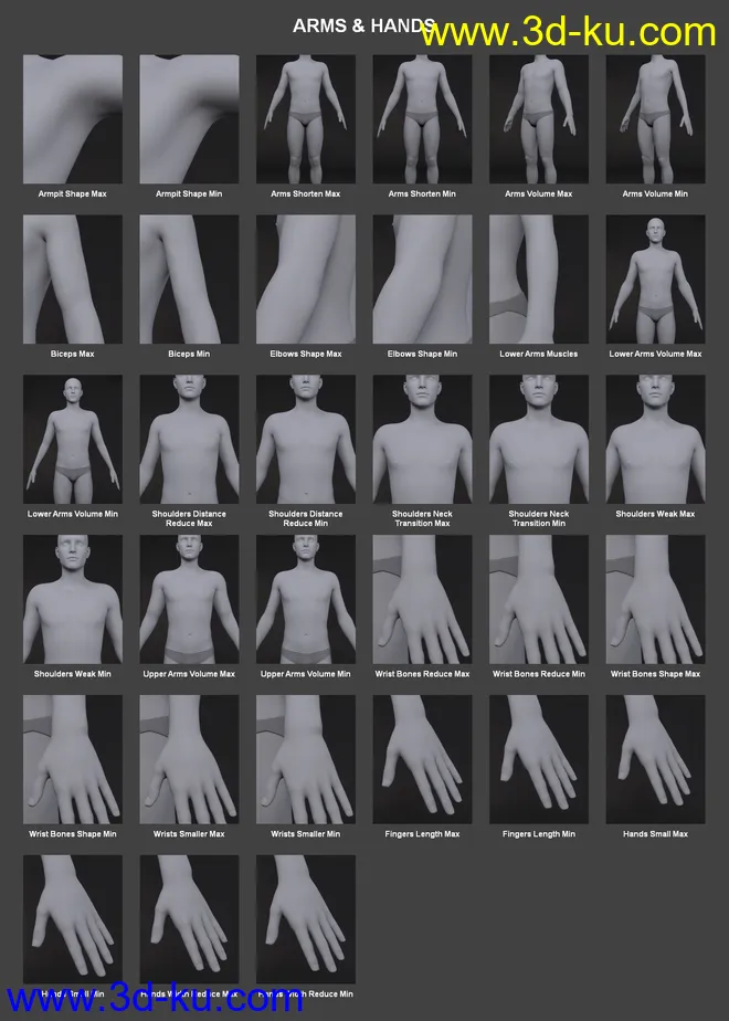 Body Morph Kit for Genesis 3 Male and Merchant Resource模型的图片9