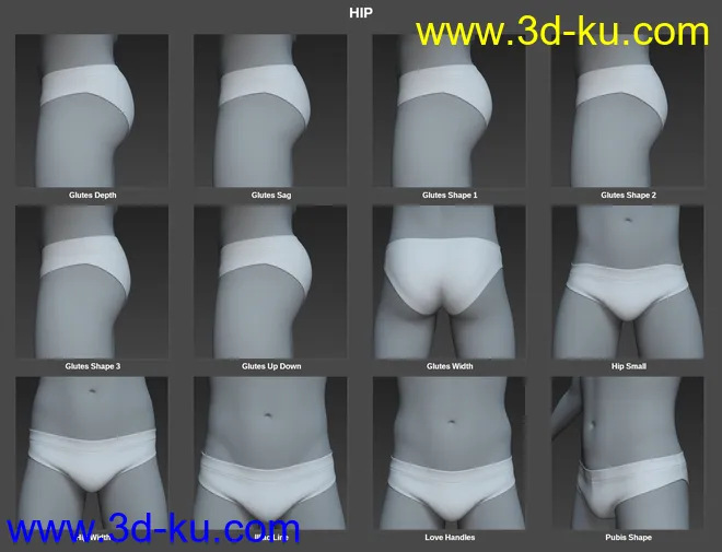 Body Morph Kit for Genesis 8 Male模型的图片5