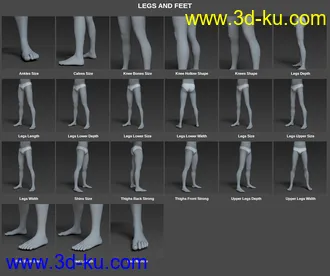 3D打印模型Body Morph Kit for Genesis 8 Male的图片