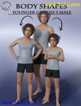3D打印模型Body Shapes Younger Genesis 3 Male的图片