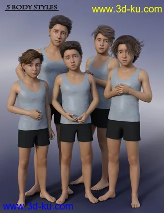 3D打印模型Body Shapes Younger Genesis 3 Male的图片