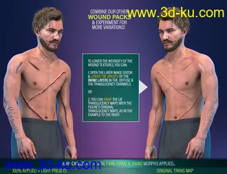 3D打印模型Body Wounds HD Morphs 2 for Genesis 8 Males的图片