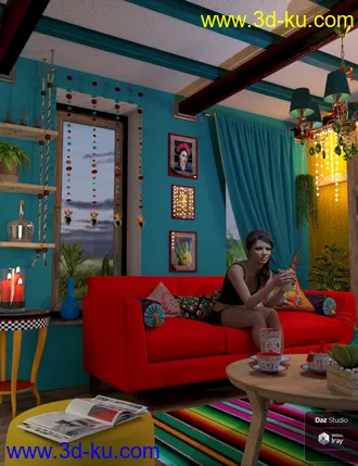 3D打印模型Boho Cottage Living Room的图片