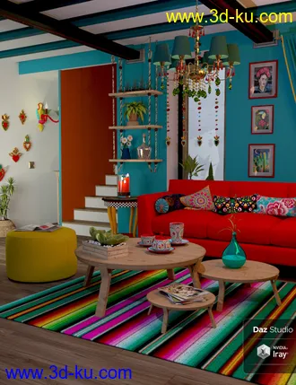 3D打印模型Boho Cottage Living Room的图片